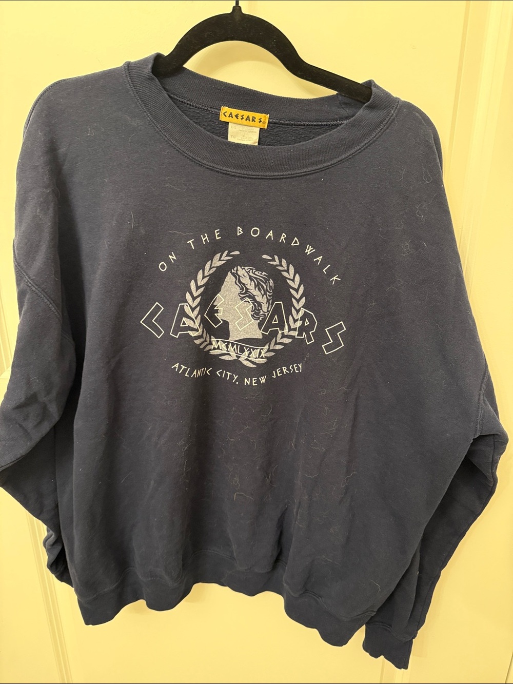 Navy Crewneck Sweater - Atlantic City Graphic